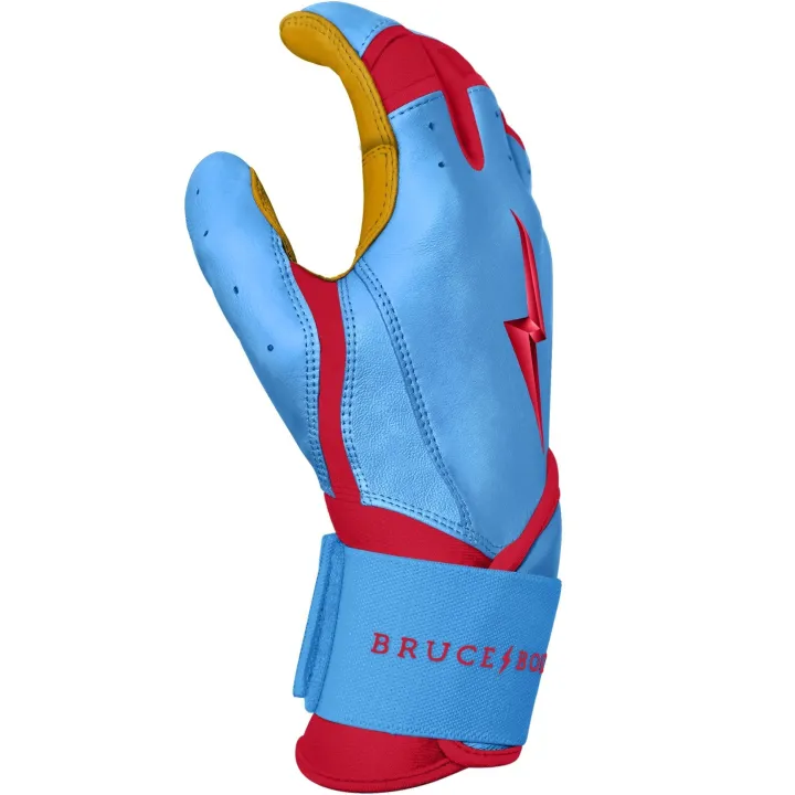 Sale BADER Series Long Cuff Batting Gloves Specialty|Blue
