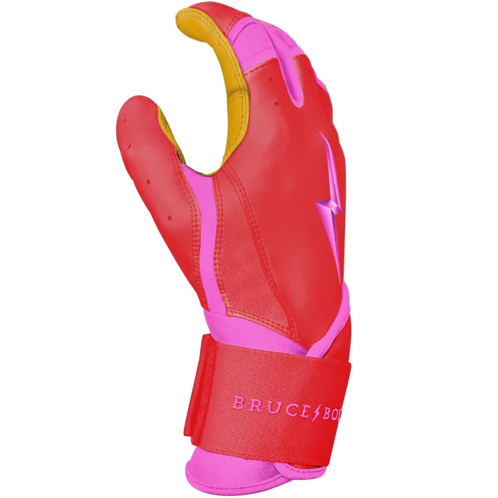 Discount BADER Series Long Cuff Batting Gloves Pink|Red
