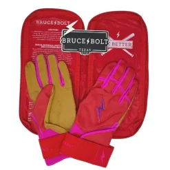 Discount BADER Series Long Cuff Batting Gloves Pink|Red
