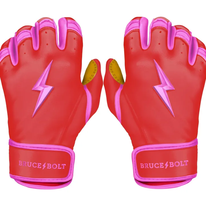 BADER Series Short Cuff Batting Gloves Pink|Red