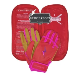 BADER Series Short Cuff Batting Gloves Pink|Red