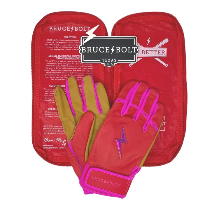 BADER Series Short Cuff Batting Gloves Pink|Red