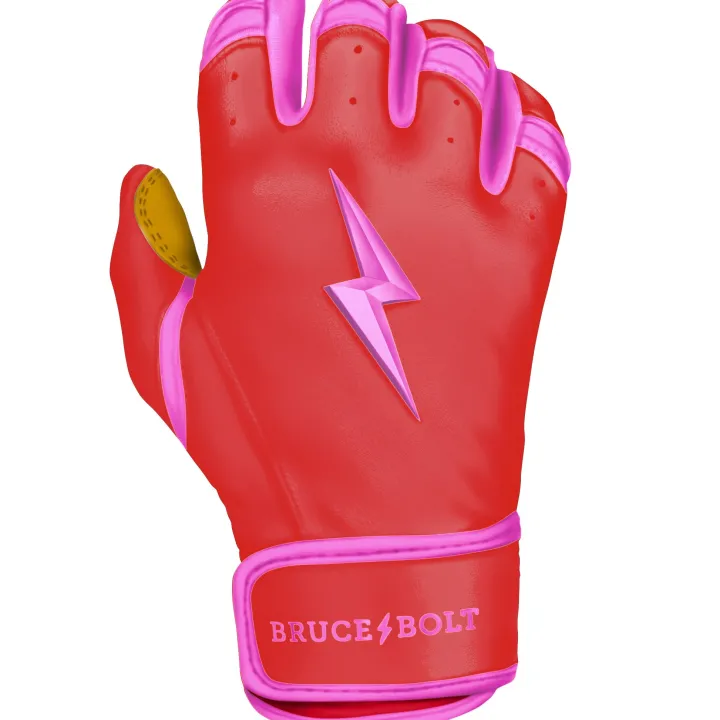 BADER Series Short Cuff Batting Gloves Pink|Red