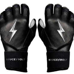 New CHROME Series Long Cuff Batting Gloves Black|Batting Gloves
