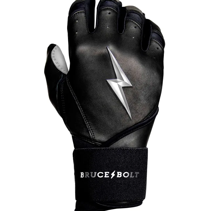 New CHROME Series Long Cuff Batting Gloves Black|Batting Gloves