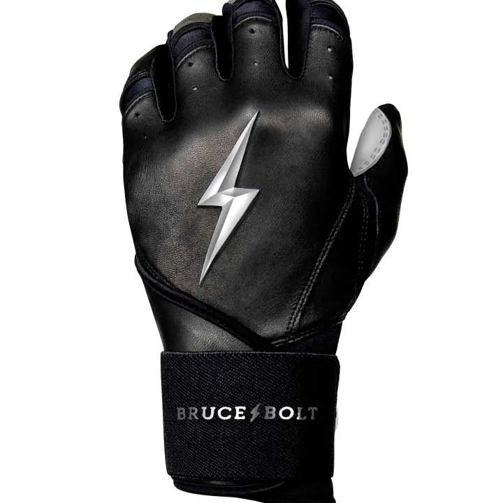 New CHROME Series Long Cuff Batting Gloves Black|Batting Gloves