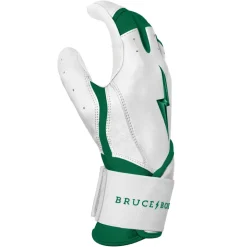 Hot CHROME Series Long Cuff Batting Gloves White|Green