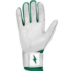Hot CHROME Series Long Cuff Batting Gloves White|Green