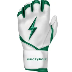 Hot CHROME Series Long Cuff Batting Gloves White|Green