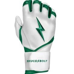 Hot CHROME Series Long Cuff Batting Gloves White|Green