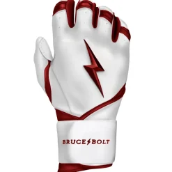Outlet CHROME Series Long Cuff Batting Gloves White|Red