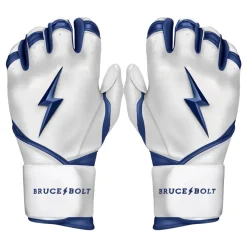 New CHROME Series Long Cuff Batting Gloves White|Blue