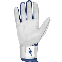 New CHROME Series Long Cuff Batting Gloves White|Blue