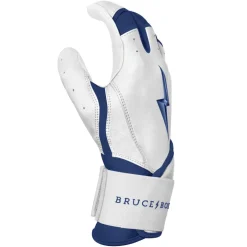 New CHROME Series Long Cuff Batting Gloves White|Blue