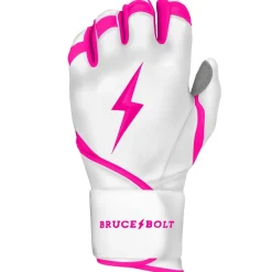 Online CHROME Series Long Cuff Batting Gloves Pink|White
