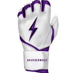 Clearance CHROME Series Long Cuff Batting Gloves White|Purple