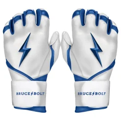 CHROME Series Long Cuff Batting Gloves Blue|White