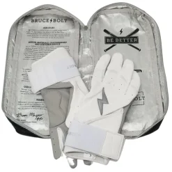 New CHROME Series Long Cuff Batting Gloves White|Batting Gloves