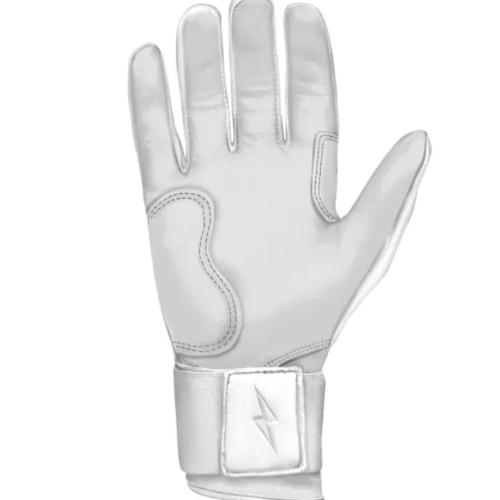 New CHROME Series Long Cuff Batting Gloves White|Batting Gloves
