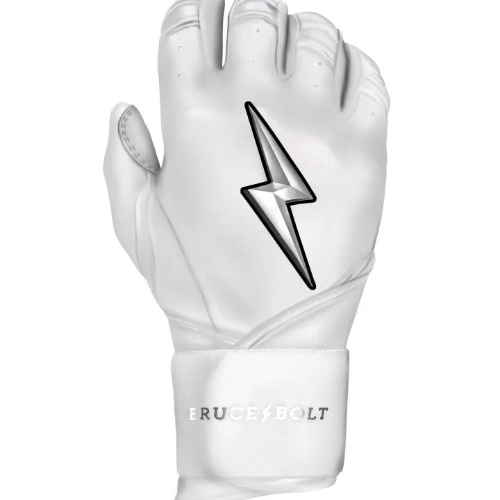 New CHROME Series Long Cuff Batting Gloves White|Batting Gloves