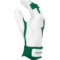 Online CHROME Series Short Cuff Batting Gloves White|Green