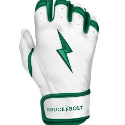 Online CHROME Series Short Cuff Batting Gloves White|Green