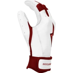 Online CHROME Series Short Cuff Batting Gloves White|Red