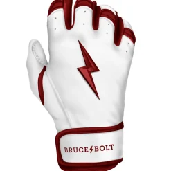 Online CHROME Series Short Cuff Batting Gloves White|Red