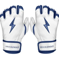 Clearance CHROME Series Short Cuff Batting Gloves White|Blue