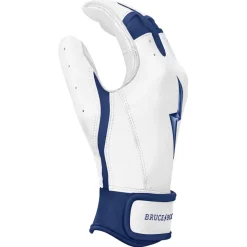 Clearance CHROME Series Short Cuff Batting Gloves White|Blue