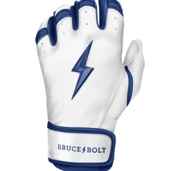 Clearance CHROME Series Short Cuff Batting Gloves White|Blue