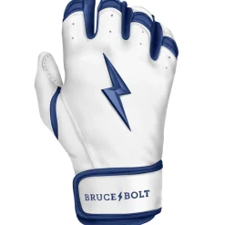 Clearance CHROME Series Short Cuff Batting Gloves White|Blue
