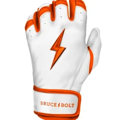 Discount CHROME Series Short Cuff Batting Gloves White|Orange
