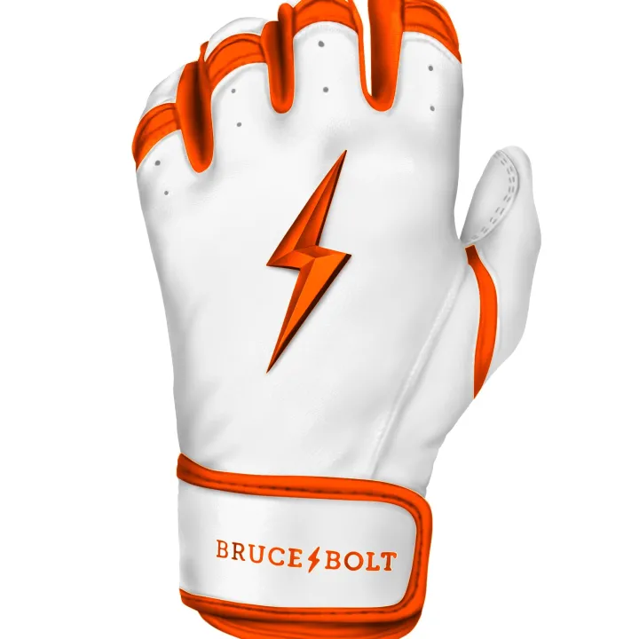 Discount CHROME Series Short Cuff Batting Gloves White|Orange