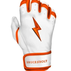 Discount CHROME Series Short Cuff Batting Gloves White|Orange