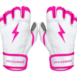 Clearance CHROME Series Short Cuff Batting Gloves Pink|White