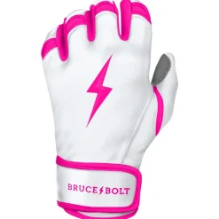 Clearance CHROME Series Short Cuff Batting Gloves Pink|White