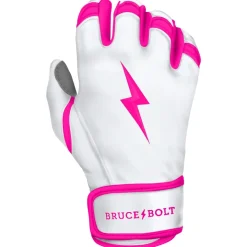 Clearance CHROME Series Short Cuff Batting Gloves Pink|White