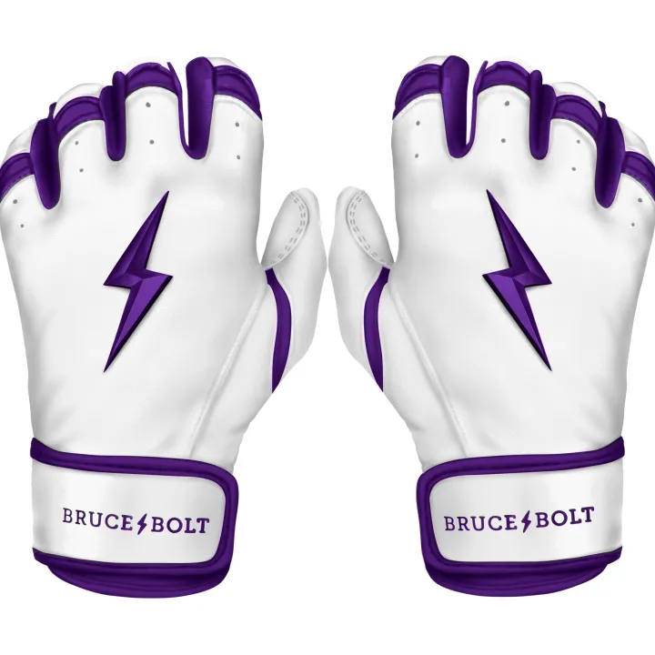 Best CHROME Series Short Cuff Batting Gloves White|Purple