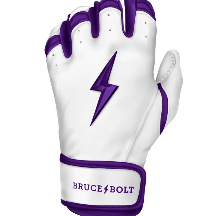Best CHROME Series Short Cuff Batting Gloves White|Purple