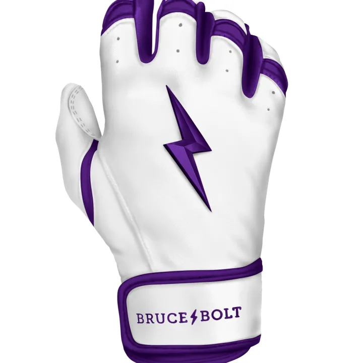 Best CHROME Series Short Cuff Batting Gloves White|Purple