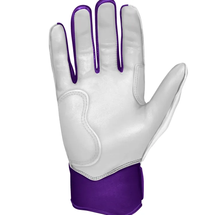 Best CHROME Series Short Cuff Batting Gloves White|Purple