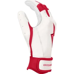 Hot CHROME Series Short Cuff Batting Gloves White|Red