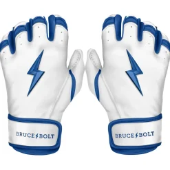 Online CHROME Series Short Cuff Batting Gloves White|Blue