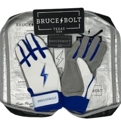 Online CHROME Series Short Cuff Batting Gloves White|Blue