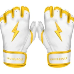 Hot CHROME Series Short Cuff Batting Gloves White|Yellow