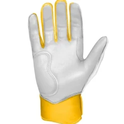 Hot CHROME Series Short Cuff Batting Gloves White|Yellow