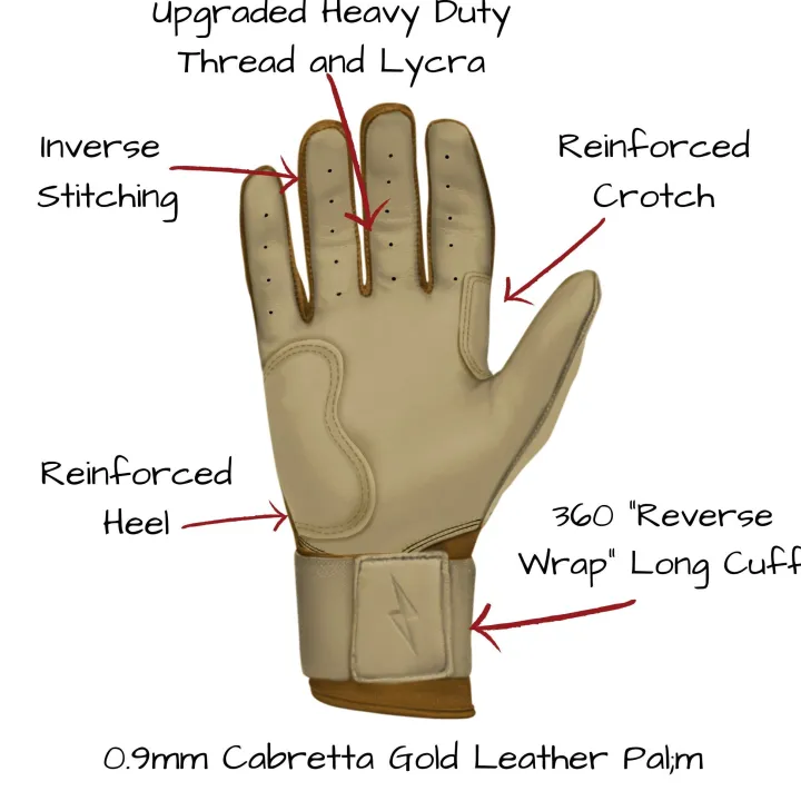 Online GOLD Series Long Cuff Batting Gloves Specialty|Gold