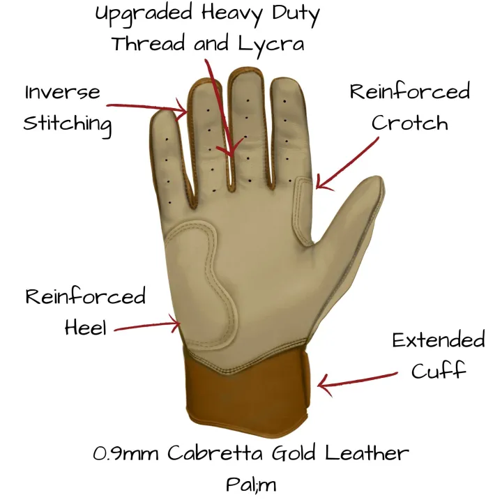 GOLD Series Short Cuff Batting Gloves Specialty|Gold