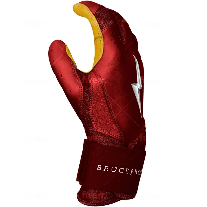 Long Cuff Batting Gloves Red|Batting Gloves